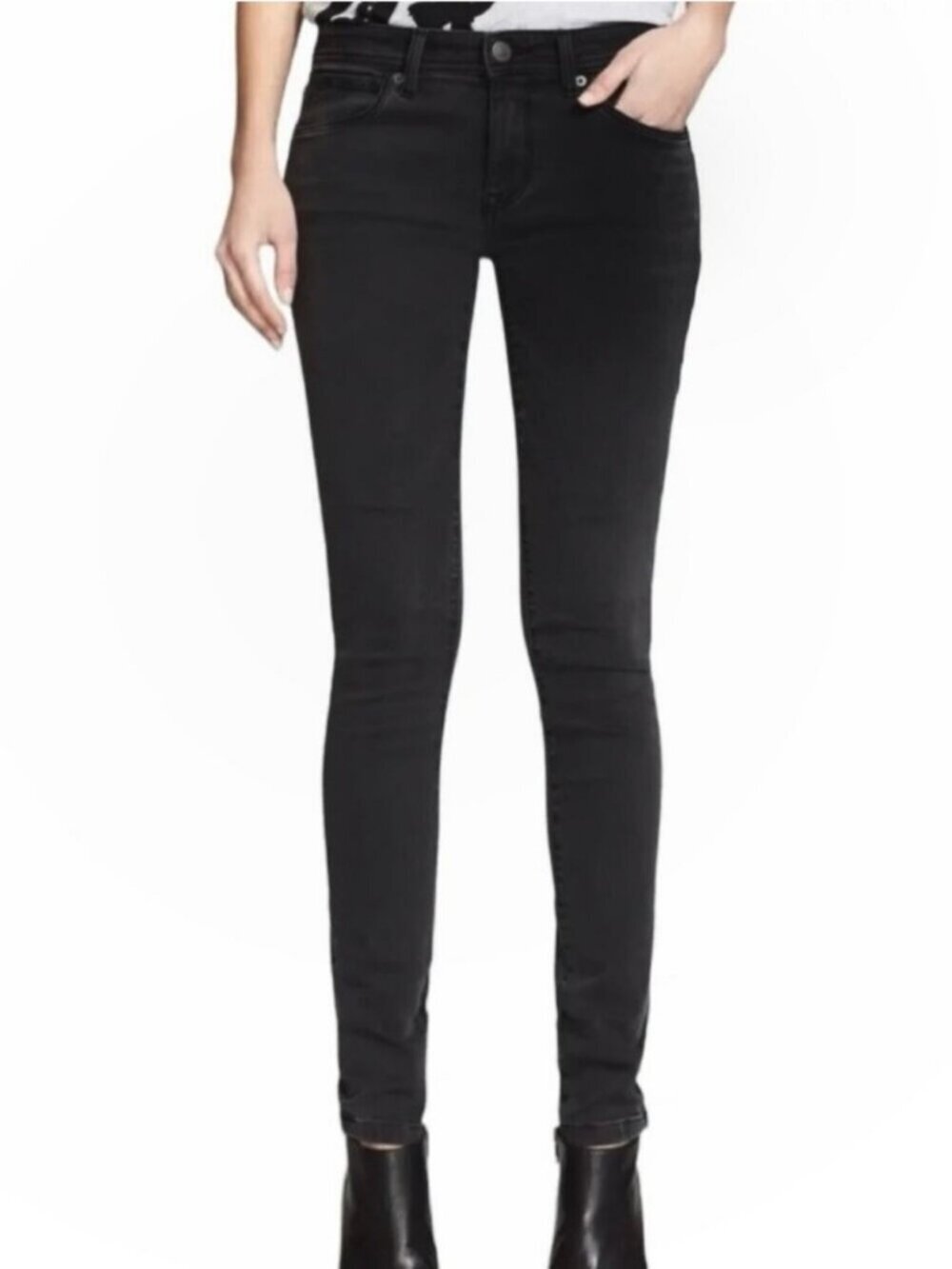 BURBERRY Skinny Low Rise Jean Women's Size 26 Black